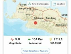 Gempa Magnitudo 5,8 Guncang Sukabumi