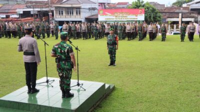 Perkuat Sinergitas, TNI POLRI Gelar Apel Bersama di Lapang Makodim Sukabumi