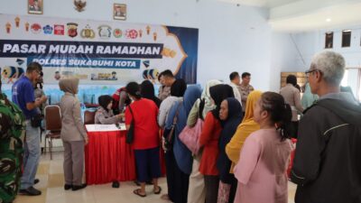 Tekan Inflasi, Polres Sukabumi Kota Buka Pasar Murah Ramadan