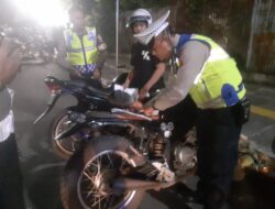 Razia Malam di Akhir Pekan, Polres Sukabumi Kota Sita 9 Unit Sepeda Motor Berknalpot Brong