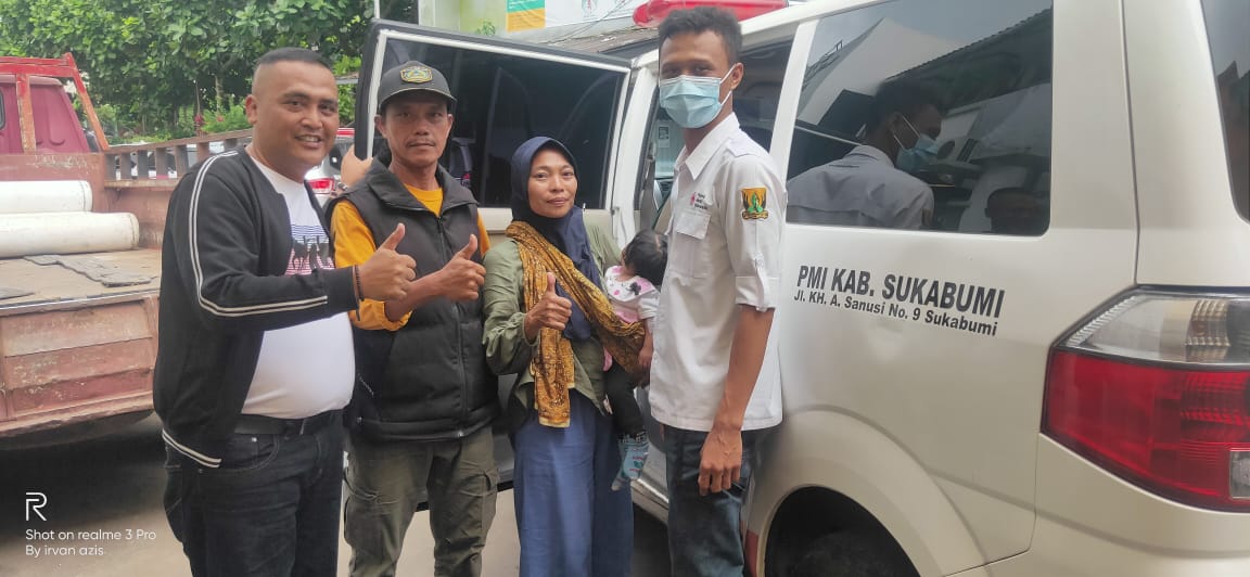 PMI Kab Sukabumi dan LSM Dampal Jurig Menjemput AGA, Balita 9 Bulan Yang Diserang Kelabang Saat Tidur