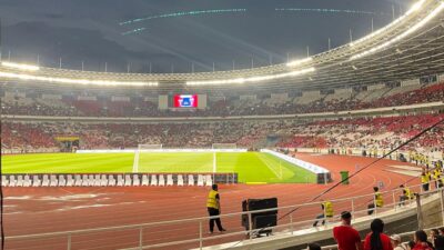 Suasana GBK sebelum pertandingan FIFA Matchday antara Timnas Indonesia vs Timnas Argentina.