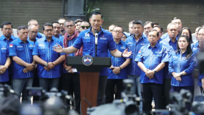 Ketua Umum Partai Demokrat, Agus Harimurti Yudhoyono Dalam Konfrensi Persnya Beberapa Waktu Lalu (Sumber : Jawapos)