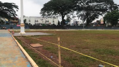 Pasca HPS dan HGN, Dinas PUTR Kota Sukabumi Tutup Area Rumput Lapdek