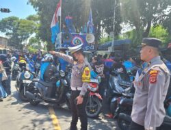 Kawal Aksi Buruh di Jalan Sukabumi-Cianjur, Ratusan Personel Polres Sukabumi Kota Diterjunkan