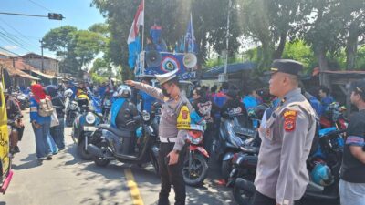 Kawal Aksi Buruh di Jalan Sukabumi-Cianjur, Ratusan Personel Polres Sukabumi Kota Diterjunkan