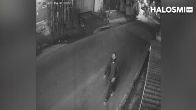Tangakapan layar satu orang tak dikenal yang diduga pelaku kriminal terekam CCTV, di Jalan Pelabuhan II Kelurahan Dayeuhluhur, Kecamatan Warudoyong, Kota Sukabumi, pada Kamis, 4 Juli 2024. Foto: Istimewa.